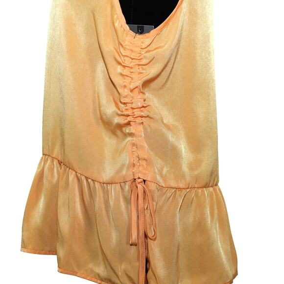 Mossimo Womens Sleeveless Ruffle Ruched Tank - Womens Medium - Orange Lily - NWT - Picture 5 of 5